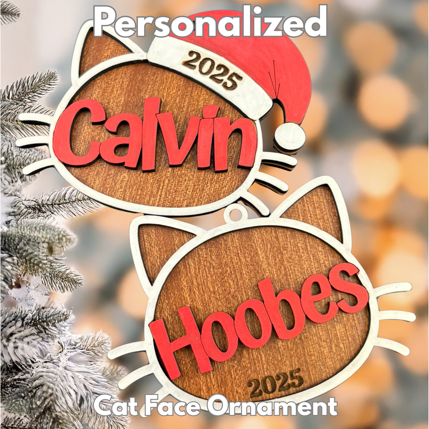Cat Personalized Christmas Ornament