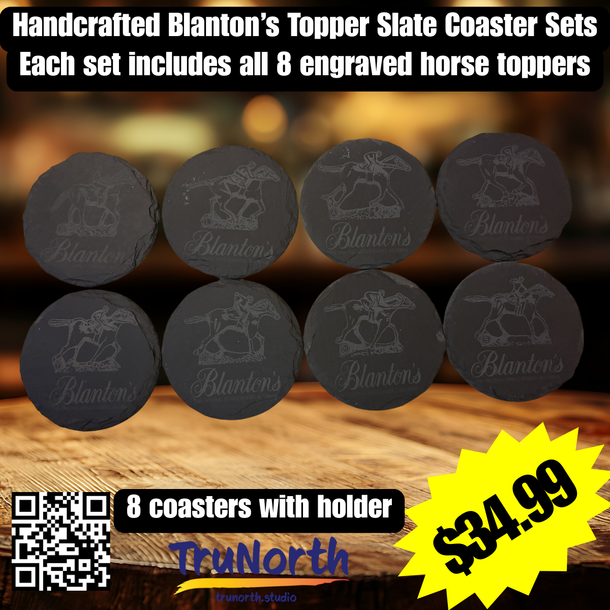 Blanton’s Horse Topper Slate Coaster Set