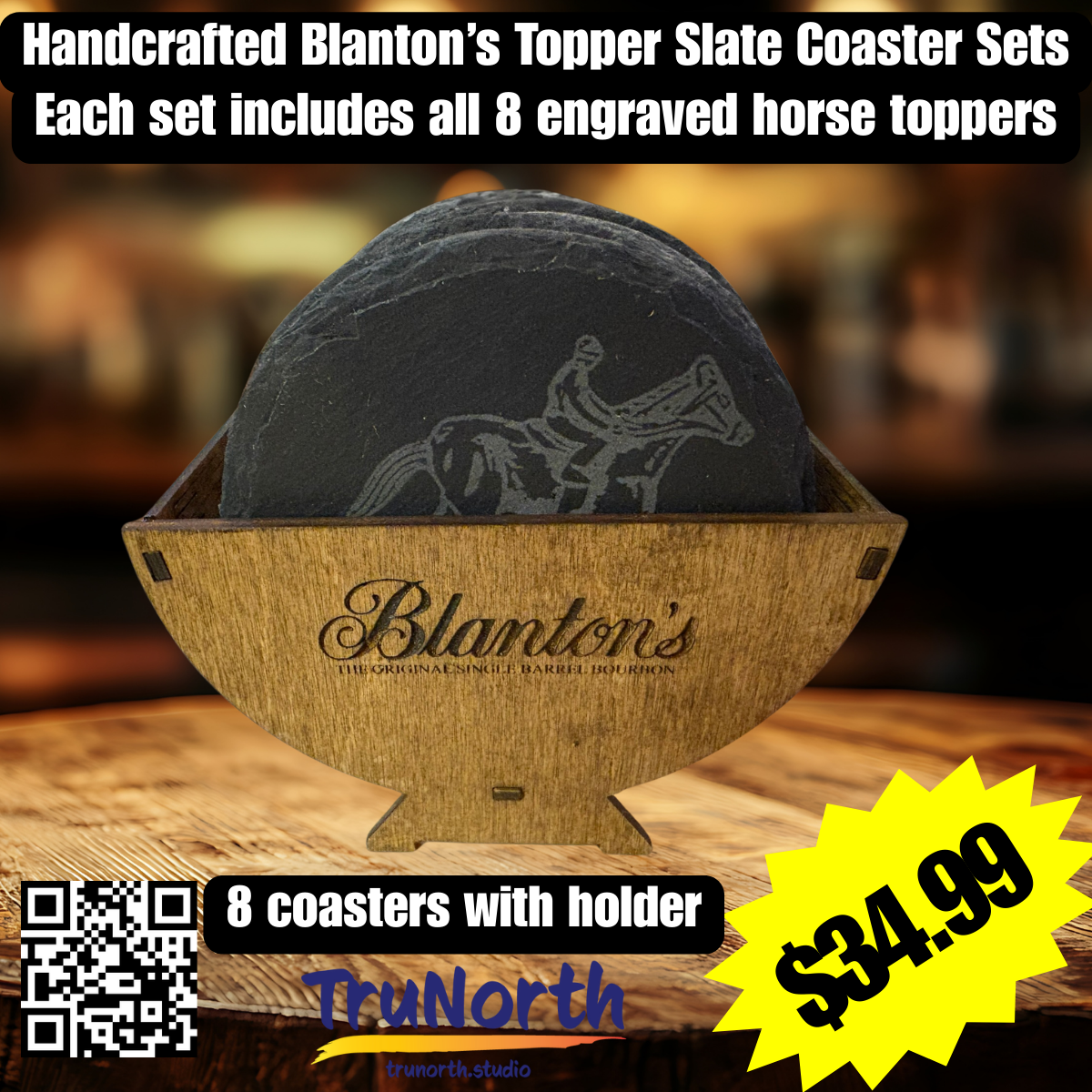 Blanton’s Horse Topper Slate Coaster Set