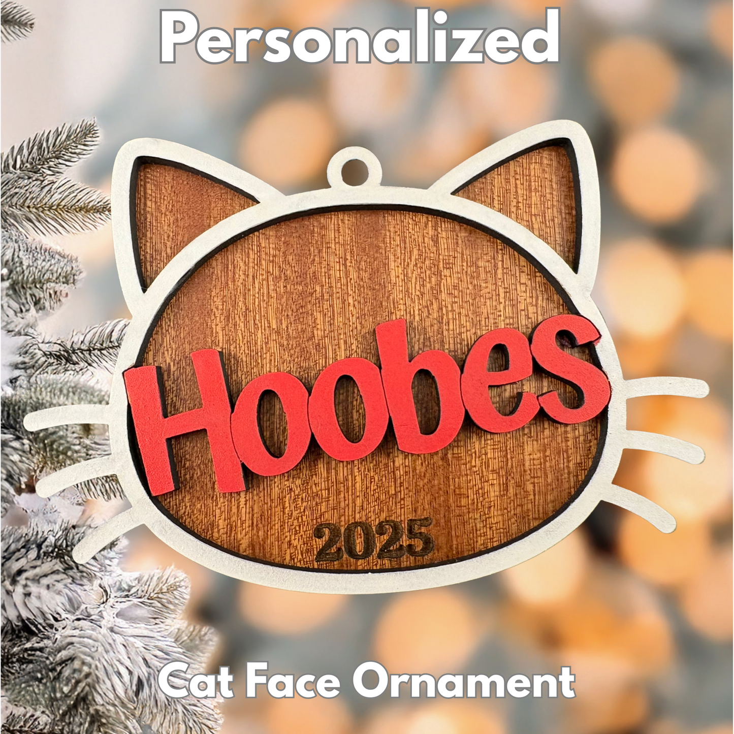 Cat Personalized Christmas Ornament